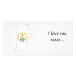 Rhode Island Flag Map Photo Greeting Card