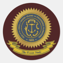 Rhode Island Seal Round Sticker