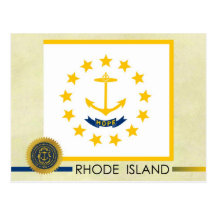Rhode Island State Flag and Seal Post Card