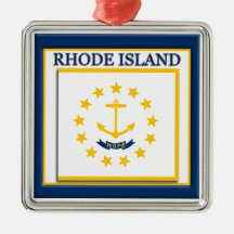 Rhode Island State Flag Christmas Ornament