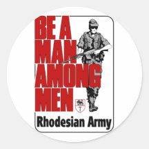 Rhodesian Army Poster Round Stickers