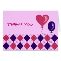 Rhombuses and Balloons Thank You Card