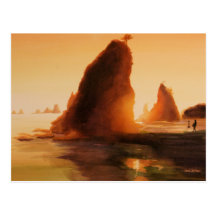 "Rialto Beach" Landscape Watercolor Post Card