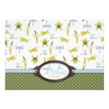 Ribbit Birthday Card 2 Personalized Invite