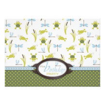 Ribbit Birthday Invitation Card B2
