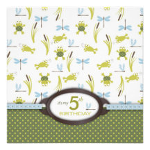 Ribbit Birthday Invitation Square