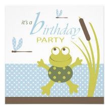 Ribbit Birthday Invitation Square