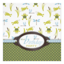 Ribbit Birthday Invitation Square 3