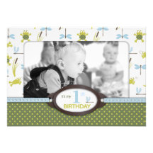 Ribbit Birthday Photo Invitation Card
