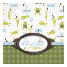 Ribbit Birthday Square 2 Invite