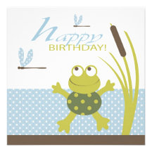 Ribbit Birthday Square Invitation
