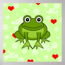 Ribbit - Cute Frog Poster / Print