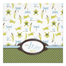 Ribbit Square Card Personalized Announcement