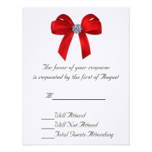 Ribbon and Diamond Wedding RSVP Card Personalized Invite