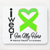 Ribbon For My Hero - Mental Health Awareness Mousepads