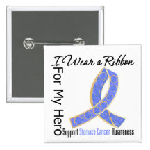 Ribbon For My Hero - Stomach Cancer Button