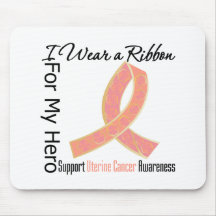 Ribbon For My Hero - Uterine Cancer Mousepads