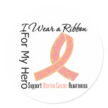 Ribbon For My Hero - Uterine Cancer stickers