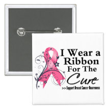 Ribbon For The Cure - Breast Cancer Pin