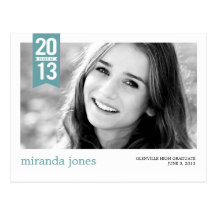 RIBBON Graduation Announcement Postcard