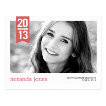 RIBBON Graduation Announcement Postcard