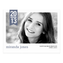 RIBBON Graduation Announcement Postcard