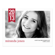 RIBBON Graduation Announcement Postcard