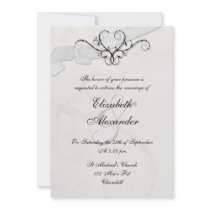 Ribbon Heart 5x7 Invitation White