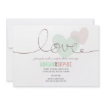 Ribbon Love Sweet Hearts Couples Shower Party Invitations