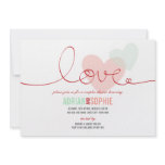 Ribbon Love Sweet Hearts Couples Shower Party Personalized Invites