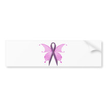 Ribbon with wings bumper stickers