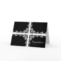 Ribbons and Lace Black and White, Congratulations Greeting Cards