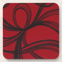 Ribbons - Red/Black - Coaster