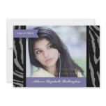 Ribbons Zebra Print Graduation: Purple
