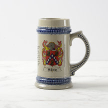 Rice Family Crest Stein Coffee Mug
