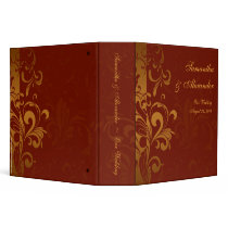 Rich Brick Red and Gold Reverse Swirl