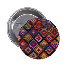 Rich Colored Indian Pattern Pinback Button