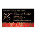 Rich Elegant Red Gold and Black Damask Classical Business Card Templates