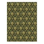 Rich Green Damask Postcard