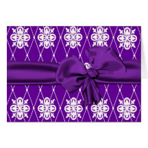 Rich Purple and White Thank You Card