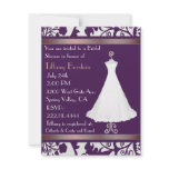 Rich Purple Damask Bridal Shower Invitation