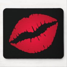 Rich Red Lipstick Print Mouse Pad