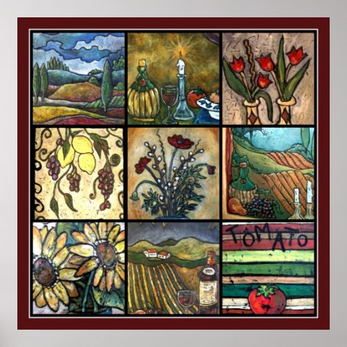 Rich Tuscan Collage print