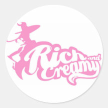 RichandCreamy Pink Logo Round Stickers