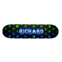 Richard blue fire Skatersollie skateboard.
