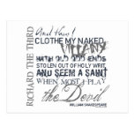Richard III Villainy Quote Post Card