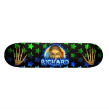 Richard skull blue fire Skatersollie skateboard