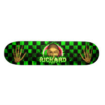 Richard skull green fire Skatersollie skateboard