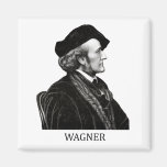 Richard Wagner, black Refrigerator Magnet
