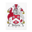 Richards Family Crest postcards